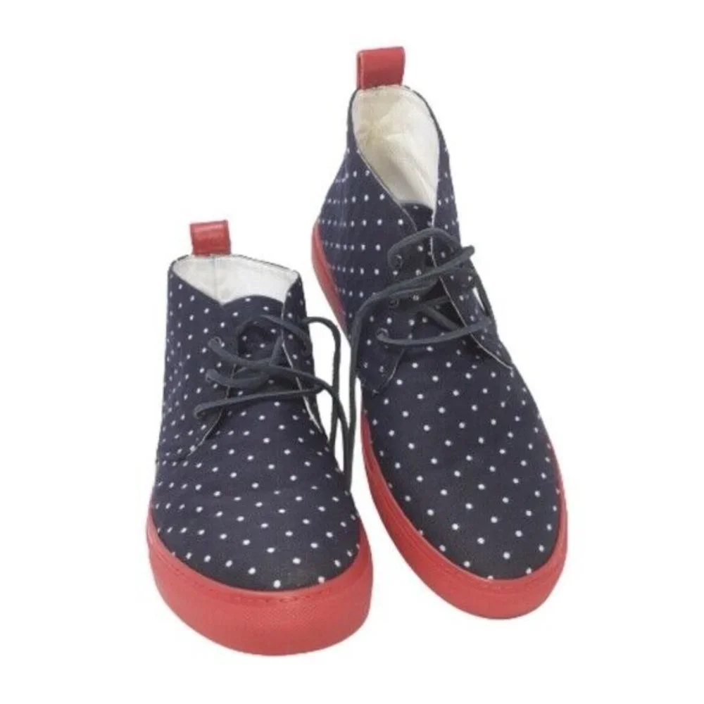 NWT $275 DEL TORO ALTO SUNBRELLA LEATHER DOT HIGH TOP CHUKKA SNEAKER US SIZE 18 - Picture 2 of 7